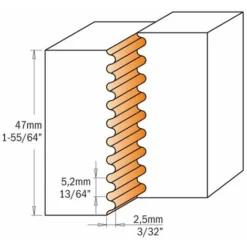 CMT ORANGE TOOLS 694.008.50 Porte-Outils de Toupie Bouvetage Dents de Scie HW Z2 D=105x49,6x50 - Haute Précision -Toupie Soldes 3414394 4