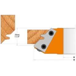 CMT ORANGE TOOLS 694.011.35 Porte-Outils de Toupie Bouvetage d'Angle 45° HW D=140x29x35 - Haute Précision -Toupie Soldes 3414402 3