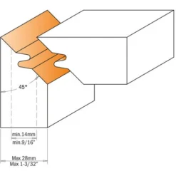 CMT ORANGE TOOLS 694.011.35 Porte-Outils de Toupie Bouvetage d'Angle 45° HW D=140x29x35 - Haute Précision -Toupie Soldes 3414402 4