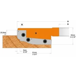 CMT ORANGE TOOLS 694.013.35 Porte-Outils Plate-Bande Doucine HW D=183x30x35 pour Toupie -Toupie Soldes 3414407 3