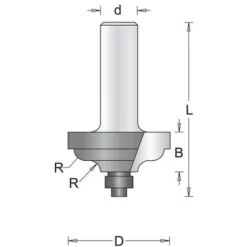 HIKOKI 754114 - Fraise Pour Défonceuse, Affleureuse Et Toupie - Coupe Pour Arbre Profilé 8mm Diam 34.9mm
