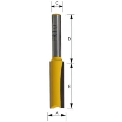 KIVEC FR7-6 - Fraise Droite en Métal Dur 6x38mm pour Défonceuse, Affleureuse et Toupie - 8x19mm