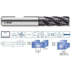 Fraise IZAR 21034 - Frai E Gro I Ante Mm Pmx DIN844nr Nz Tialcn 16.00mm pour Défonceuse, Affleureuse et Toupie