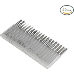 ABCRITAL 20 Pièces Fraises en Carbure Monobloc 3 mm - Fraises à Limes Rotatives en Carbure de Tungstène pour Travail du Bois, Gravure et Perçage -Toupie Soldes 34749235 4