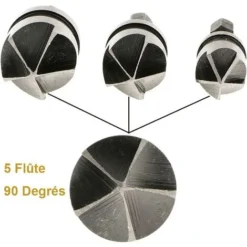 SUN FLOWER 3 Pièces De Foret à Chanfreiner Hexagonal 5 Fentes - 12 mm / 16 mm / 19 mm - Pour Bois et Métal 11 SUN FLOWER 3 Pièces De Foret à Chanfreiner Hexagonal 5 Fentes - 12 mm / 16 mm / 19 mm - Pour Bois et Métal -Toupie Soldes 37657147 5