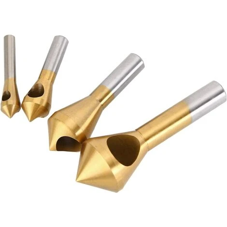SUN FLOWER 4 Pièces De Foret De Chanfreinage - Foret Conique D'ébavurage pour Bois, Aluminium, Plastique - Doré 7 SUN FLOWER 4 Pièces De Foret De Chanfreinage - Foret Conique D'ébavurage pour Bois, Aluminium, Plastique - Doré – Image 5