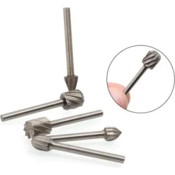 ABCRITAL 20 Pcs Fraises Rotatives HSS avec Tige 3mm pour Dremel - Idéal pour Bois, Gravure et Bricolage - Argent -Toupie Soldes 39922428 5