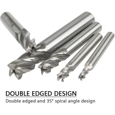 TANABATA 4 PCS Fraises Tours à Tige Droite HSS Fraise à 4 Dents - Outil de Foret pour Défonceuse, Affleureuse et Toupie 6 TANABATA 4 PCS Fraises Tours à Tige Droite HSS Fraise à 4 Dents - Outil de Foret pour Défonceuse, Affleureuse et Toupie – Image 4