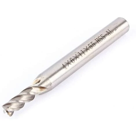 Fraise en Bout TANABATA 4mm, 4 Cannelures, Pour Acier, Bois et Fer - 1 Pièce 3 Fraise en Bout TANABATA 4mm, 4 Cannelures, Pour Acier, Bois et Fer - 1 Pièce