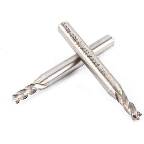 Fraise en Bout TANABATA 4mm, 4 Cannelures, Pour Acier, Bois et Fer - 1 Pièce 4 Fraise en Bout TANABATA 4mm, 4 Cannelures, Pour Acier, Bois et Fer - 1 Pièce – Image 2