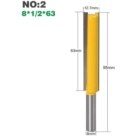 ECHOO 8mm Jeu de Mors Droits en Carbure - 3 Pièces Extra Longues pour Défonceuse, Affleureuse et Toupie (8x1/2x50, 8x1/2x63, 8x1/2x76) 6 ECHOO 8mm Jeu de Mors Droits en Carbure - 3 Pièces Extra Longues pour Défonceuse, Affleureuse et Toupie (8x1/2x50, 8x1/2x63, 8x1/2x76) – Image 4