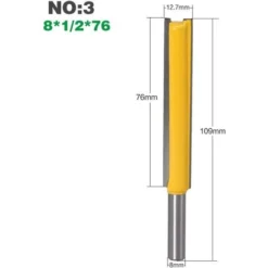 ECHOO 8mm Jeu de Mors Droits en Carbure - 3 Pièces Extra Longues pour Défonceuse, Affleureuse et Toupie (8x1/2x50, 8x1/2x63, 8x1/2x76) 11 ECHOO 8mm Jeu de Mors Droits en Carbure - 3 Pièces Extra Longues pour Défonceuse, Affleureuse et Toupie (8x1/2x50, 8x1/2x63, 8x1/2x76) -Toupie Soldes 43006242 5