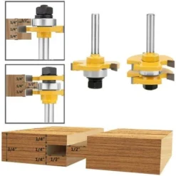 Fraise de Rainure 8mm Queue Langue Appariée, Set 3 Dents Forme T Cutter pour Bois - Outil de Travail du Bois Professionnel -Toupie Soldes 43231718 4