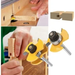 Fraise de Rainure 8mm Queue Langue Appariée, Set 3 Dents Forme T Cutter pour Bois - Outil de Travail du Bois Professionnel -Toupie Soldes 43231718 5