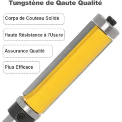 Fraise à Affleurer Carbure de Tungstène 25mm - GUAZHUNIFR pour Défonceuse, Affleureuse et Toupie - Coupe Supérieure et Inférieure - Queue 8mm 11 Fraise à Affleurer Carbure de Tungstène 25mm - GUAZHUNIFR pour Défonceuse, Affleureuse et Toupie - Coupe Supérieure et Inférieure - Queue 8mm -Toupie Soldes 43480470 5