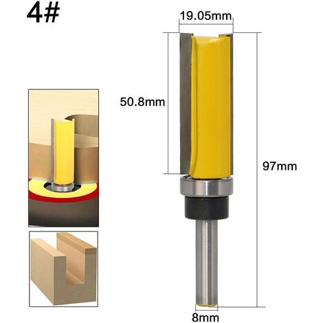 GUAZHUNIFR Fraise à Bois 4 Pièces pour Défonceuse, Affleureuse et Toupie - 8 mm - Ensemble de Bits de Routeur pour Modèles et Finitions 7 GUAZHUNIFR Fraise à Bois 4 Pièces pour Défonceuse, Affleureuse et Toupie - 8 mm - Ensemble de Bits de Routeur pour Modèles et Finitions – Image 5