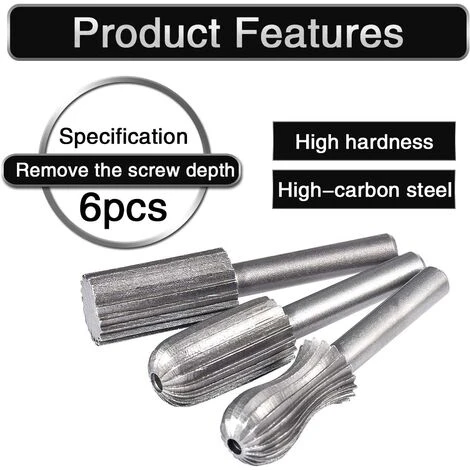 GUAZHUNIFR Fraise Rotative en Tungstène Double Coupe 6 mm - 6 Pièces pour Défonceuse, Affleureuse et Toupie 4 GUAZHUNIFR Fraise Rotative en Tungstène Double Coupe 6 mm - 6 Pièces pour Défonceuse, Affleureuse et Toupie – Image 2