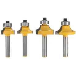 VERSAILLESFR 4PCS Queue Routeur de Arrondi Coin Rayon Rond - Fraise à Bois pour Défonceuse, Affleureuse et Toupie