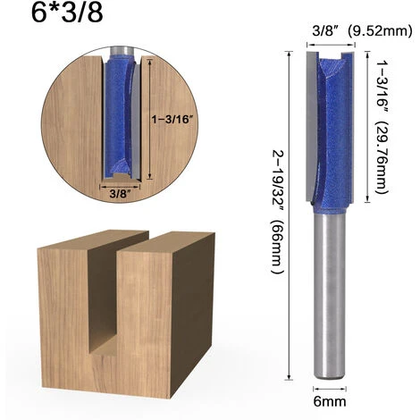 GUAZHUNIFR Fraise à Défoncer 6mm Droite en Carbure - 4Pcs pour Menuiserie et Woodworking 6 GUAZHUNIFR Fraise à Défoncer 6mm Droite en Carbure - 4Pcs pour Menuiserie et Woodworking – Image 4