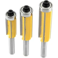 ECHOO 3Pcs Fraise à Copier 8mm avec Roulement Supérieur - Fraise Carbure pour Affleureuse, Défonceuse et Toupie - Idéal pour Menuiserie et Bricolage -Toupie Soldes 46957006 3