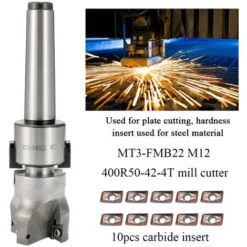 SUPERSELLER Fraise Pour Défonceuse, Affleureuse Et Toupie - Kit 10 Pièces Inserts En Carbure MT3-FMB22 M12 - Outil De Précision Pour Machine-Outils CNC -Toupie Soldes 48217683 4