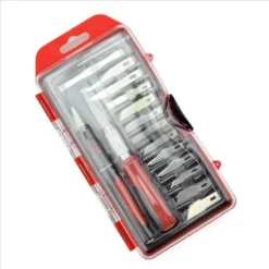 SUPERSELLER Porte-outils De Toupie 16PCS Couteaux Professionnels pour Sculpture et Scrapbooking - Kit Complet avec Pochoir à Point Fin -Toupie Soldes 48736648 4
