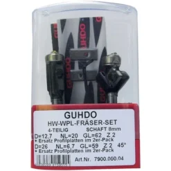 HW-WPL Set 4 Pièces S8 Guhdo - Fraises pour Défonceuse, Affleureuse et Toupie - Haute Précision