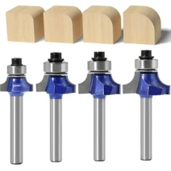 Fraise à Défoncer Ronde avec Tige de 6 mm, Irisfr, Lot de 4 - Pour Défonceuse, Affleureuse et Toupie