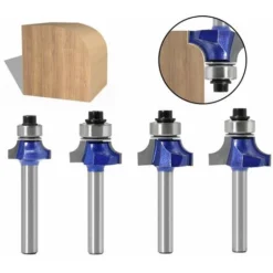 Fraise à Défoncer Ronde avec Tige de 6 mm, Irisfr, Lot de 4 - Pour Défonceuse, Affleureuse et Toupie -Toupie Soldes 50943433 3