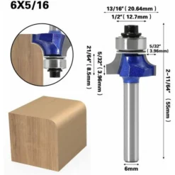 Fraise à Défoncer Ronde avec Tige de 6 mm, Irisfr, Lot de 4 - Pour Défonceuse, Affleureuse et Toupie -Toupie Soldes 50943433 4