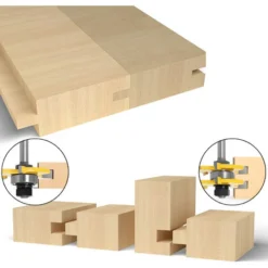 Queue Langue Appariée Et Fraise De Rainure Set 3 Dents Forme T Cutter En Bois De Coupe Outil De Travail Du Bois 2 Pièces (8MM) - Betterlife -Toupie Soldes 51222504 5