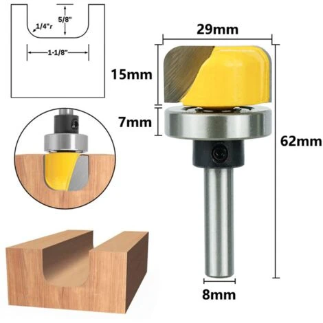 Fraise à Bois Versailles 8mm - Plateau et Bol de Routeur, Fraise à Fond Rond Profond, 29mm Largeur - Outils de Fraisage pour Défonceuse, Affleureuse et Toupie 7 Fraise à Bois Versailles 8mm - Plateau et Bol de Routeur, Fraise à Fond Rond Profond, 29mm Largeur - Outils de Fraisage pour Défonceuse, Affleureuse et Toupie – Image 5