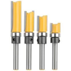 Ensemble de 4 Fraises à Bois Versailles pour Défonceuse, Affleureuse et Toupie - Queue de 6.2 mm