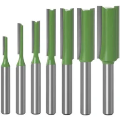 SUPERSELLER Fraise Pour Défonceuse, Affleureuse Et Toupie - Set de 7 Fraises 6mm avec Double Flûte pour Travail du Bois - Diamètres 3, 4, 5, 6, 8, 10, 12mm - Vert
