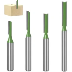 VERSAILLESFR 4 Pièces Fraise à Copier avec Roulement Supérieur - Fraise à Toupie Droite à Tige - Outils de Fraisage de Menuiserie pour le Travail du Bois