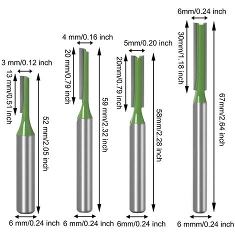 VERSAILLESFR 4 Pièces Fraise à Copier avec Roulement Supérieur - Fraise à Toupie Droite à Tige - Outils de Fraisage de Menuiserie pour le Travail du Bois 4 VERSAILLESFR 4 Pièces Fraise à Copier avec Roulement Supérieur - Fraise à Toupie Droite à Tige - Outils de Fraisage de Menuiserie pour le Travail du Bois – Image 2