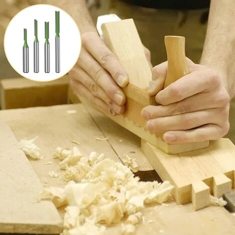 VERSAILLESFR 4 Pièces Fraise à Copier avec Roulement Supérieur - Fraise à Toupie Droite à Tige - Outils de Fraisage de Menuiserie pour le Travail du Bois 5 VERSAILLESFR 4 Pièces Fraise à Copier avec Roulement Supérieur - Fraise à Toupie Droite à Tige - Outils de Fraisage de Menuiserie pour le Travail du Bois – Image 3