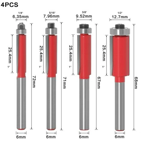 Fraise à Bois Carbure Cémenté 6mm avec 4 Lames - Starlight - Pour Défonceuse, Affleureuse et Toupie 4 Fraise à Bois Carbure Cémenté 6mm avec 4 Lames - Starlight - Pour Défonceuse, Affleureuse et Toupie – Image 2