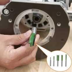 7 Pièces Fraise Droite Défonceuse, Mèches de Routeur à Queue de 6 mm avec Tranchants en Carbure - Starlight (Vert) -Toupie Soldes 54851020 3