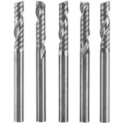 5pcs Fraise Au Carbure De Tungstène 3.175mm (1/8") Tige Seule Flûte Fraise CNC - Starlight