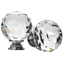 ELLE 10pcs Boutons de Tiroir Sphériques en Cristal - Poignées de Traction pour Placard et Garde-robe (40MM)
