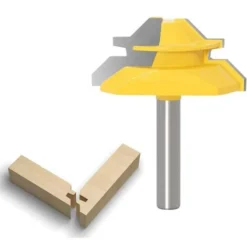 Fraise à Rainurer TINOR 45 Degrés Lock Mitre 8mm - Fraise à Bois pour Défonceuse, Affleureuse et Toupie - Outil de Coupe pour Machine de Gravure