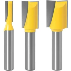 TINOR 8mm Fraises Droites en Carbure - Ensemble de 3 Pièces pour Défonceuse, Affleureuse et Toupie