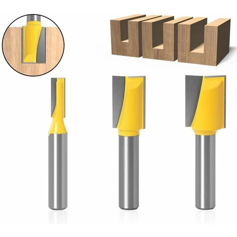 TINOR 8mm Fraises Droites en Carbure - Ensemble de 3 Pièces pour Défonceuse, Affleureuse et Toupie 5 TINOR 8mm Fraises Droites en Carbure - Ensemble de 3 Pièces pour Défonceuse, Affleureuse et Toupie – Image 3