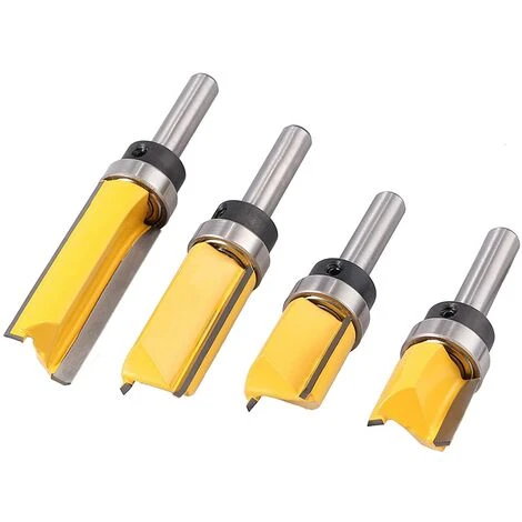 TINOR 4 Pcs Fraises à Bois 8mm pour Défonceuse, Affleureuse et Toupie - Fraises à Copier Tige Affleurante 5 TINOR 4 Pcs Fraises à Bois 8mm pour Défonceuse, Affleureuse et Toupie - Fraises à Copier Tige Affleurante – Image 3