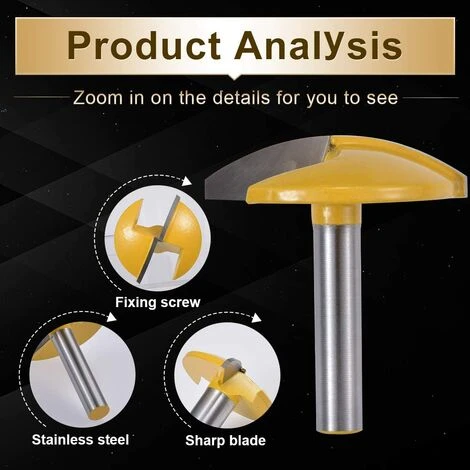 ALMI Fraise Horizontale Pour Toupie - Tige 8mm, Largeur 1-3/4", Rayon 1.65" - Idéal pour Défonceuse, Affleureuse et Toupie 7 ALMI Fraise Horizontale Pour Toupie - Tige 8mm, Largeur 1-3/4", Rayon 1.65" - Idéal pour Défonceuse, Affleureuse et Toupie – Image 5