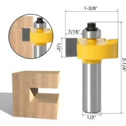 FLYME Mèche de Routeur avec 6 Ensembles de Roulements, Rainureuse à Bois à Tige de 1/2" pour Profondeurs Multiples (1/8", 1/4", 5/16", 3/8", 7/16", 1/2") -Toupie Soldes 56628192 3