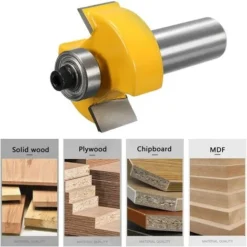 FLYME Mèche de Routeur avec 6 Ensembles de Roulements, Rainureuse à Bois à Tige de 1/2" pour Profondeurs Multiples (1/8", 1/4", 5/16", 3/8", 7/16", 1/2") -Toupie Soldes 56628192 5