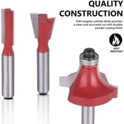 LEDMOMO Fraises Défonceuse 6.35mm - Coffret de 15 Fraises Tige 1/4" en Carbure de Tungstène pour Travail du Bois 10 LEDMOMO Fraises Défonceuse 6.35mm - Coffret de 15 Fraises Tige 1/4" en Carbure de Tungstène pour Travail du Bois -Toupie Soldes 56665980 4