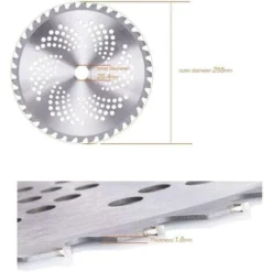 Lame de Scie Circulaire TANABATA 10 Pouces 40 Dents avec Pointe de Carbure pour Bois, Jardin, Herbe et Brosses - Outil de Puissance Polyvalent -Toupie Soldes 57240731 3